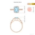thumbnail image 4 of ANGARA Natural Cushion 1.2 ct Aquamarine Halo Ring with Marquise Motifs in 14K Rose Gold for Women (Size-8x6mm) | March Birthstone, Anniversary, Jewelry Gift for Women | Natural Aquamarine Ring, 4 of 8
