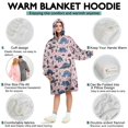 thumbnail image 5 of Wearable Oversized Blanket,Pink Dinosaurs Plants Pattern Wearable Blanket Hoodie for Adults,Cozy Hooded Blankets with Super Pockets,Super Warm Fuzzy Pullover for Women & Men, 5 of 6