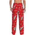 thumbnail image 2 of Bixox Men's Christmas Deer 1 Patterned Pajama Pants with Pockets Lounge Clothes for Home, 2 of 5