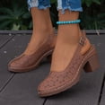 thumbnail image 6 of CAIXIA Sandals For Women 2026 Women Summer Casual Sandals with Buckle Strap Comfortable Square Heel Open Toe Beach Footwear,Brown, 6 of 7