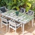 thumbnail image 2 of Spring Plants Table Cloths for 3 Foot Rectangle Tables, Watercolor Leaves Birds Flowers Gray Plaid Patio Waterproof Elastic Fitted Tablecloths, Washable Rectangular Table Cover for Camping, 2 of 8