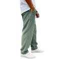 thumbnail image 7 of Men's Vintage Corduroy Drawstring Pants with Embroidered Label - Loose Fit Straight Leg Casual Pants for Daily, Streetwear, and Light Outdoor ActivitiesLight GreenL, 7 of 7