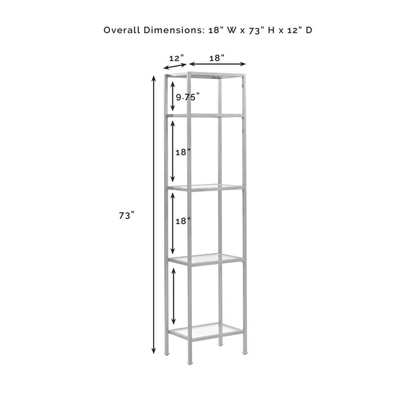 Crosley Furniture Aimee 4 Shelf Narrow Glass/Metal Etagere