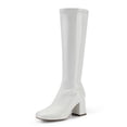thumbnail image 1 of Botas DREAM PAIRS Gogo con punta cuadrada, tacón grueso, hasta la rodilla, color blanco, 1 of 9