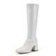 thumbnail image 1 of Botas DREAM PAIRS Gogo hasta la rodilla con punta cuadrada blancas talla 9.5, 1 of 9