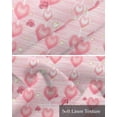 thumbnail image 6 of Pink Valentine's Love Linen Curtain Valance for Bedroom/Bathroom/Kitchen/Office/Living/Dining Room Windows,Golden Heart Saint Flower Rod Pocket Topper Drapes Decorative Cafe Drapery Panel 42x18, 6 of 6