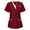 Red womens tops, variant on Pimelu Womens Fashion Scrubs for Women Womens Scrub Tops V Neck Short Sleeve Fashion Color Block Nurse's Shirts Pocket Lightweight Work Uniform Tunic Blouses