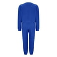 thumbnail image 5 of UAMVSH Womens Fleece Sets Warm Winter Long Sleeve Crew Neck Tops and Elastic Waist Cinch Bottom Pants Fuzzy Fluffy 2 Piece Outfits(X-Large,Blue), 5 of 7