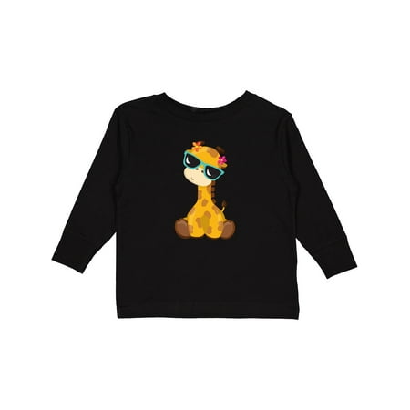 

Inktastic Cute Giraffe Giraffe with Sunglasses Cute Animal Boys or Girls Long Sleeve Toddler T-Shirt