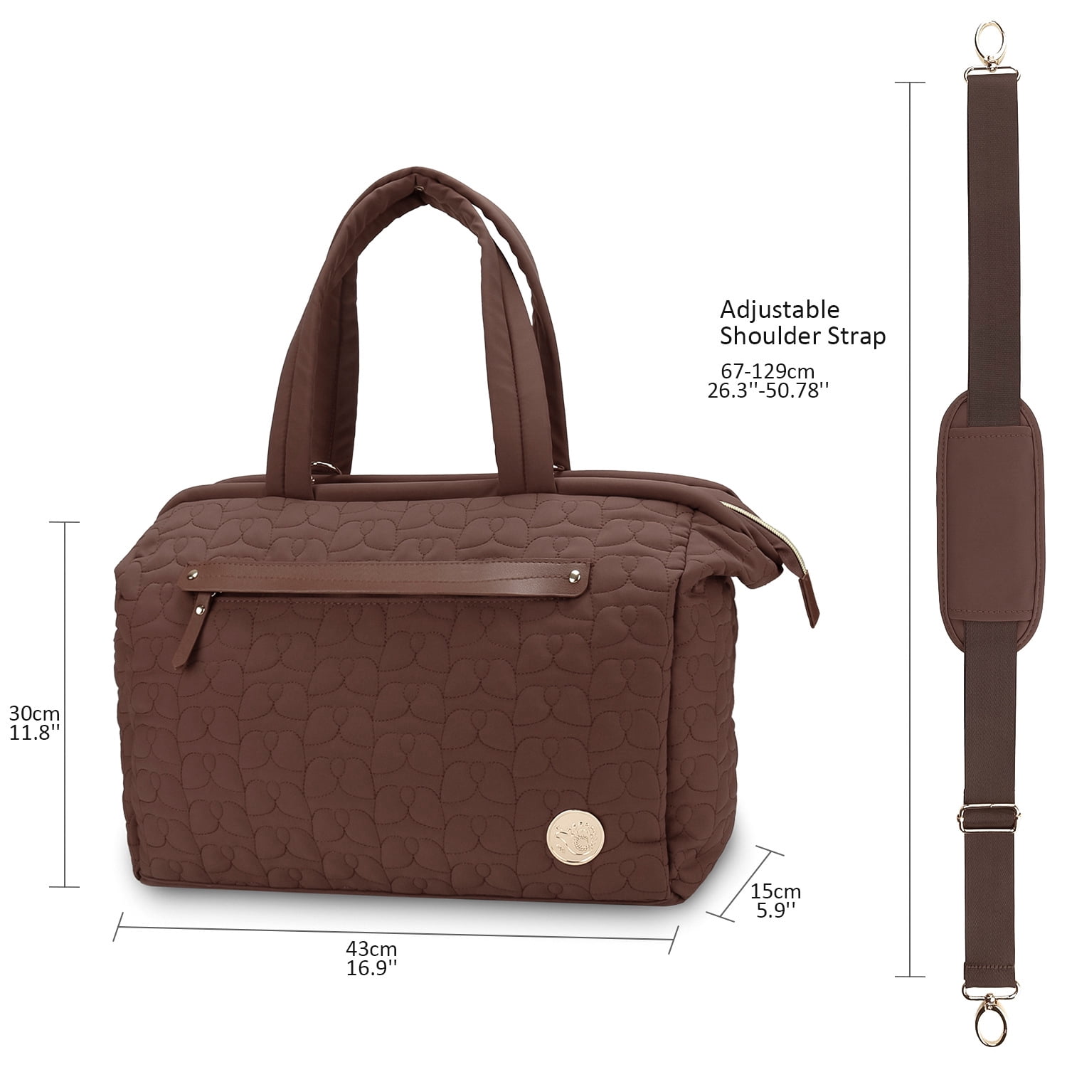 Sunyuer Diaper Bag Tote, Quilted Mommy Bag Function Large Capacity Maternity Bag with Shoulder Strap Wet Pocket