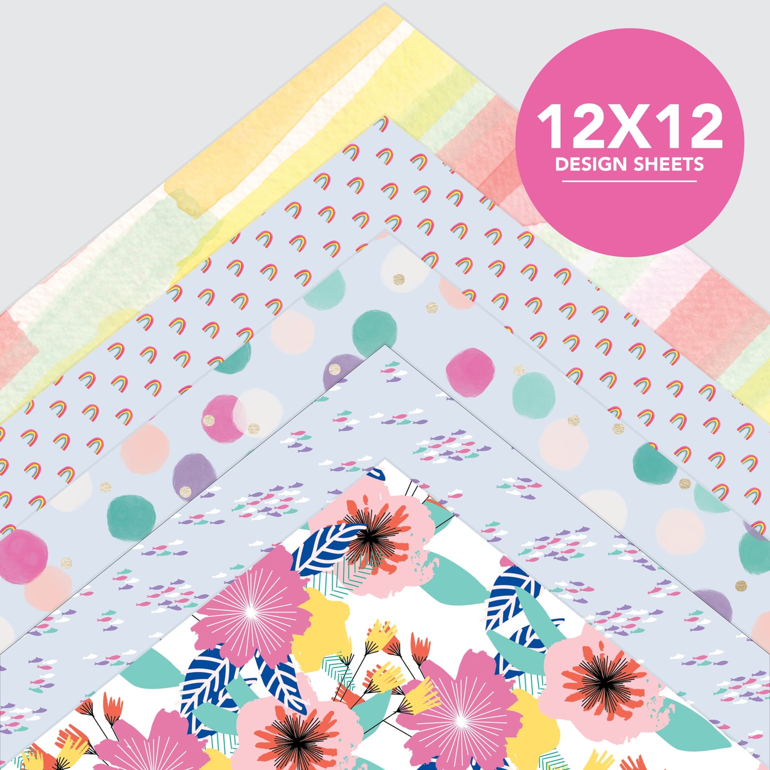 Roobee by Mara Mi Pink Dreamland Scrapbook Paper Pad, 50 Sheets, 25 Designs