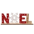 thumbnail image 3 of Adorno de mesa con letras de Papá Noel, muñeco de nieve, copos de nieve, decoración de madera para fiestas navideñas, 3 of 9