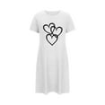 thumbnail image 5 of Sakmal Womens Nightgown White Lightweight Short Sleepshirt Short Sleeve Heart Print Nightgowns for Women, 5 of 5