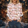 thumbnail image 1 of Meichang Blouses d'Automne pour Femmes 2024 Hauts Tendance de l\'Action de Grâce T-Shirts Graphiques Reconnaissants Manches Longues Col Rond Hauts de Vacances Blouses Grande Taille, 1 of 9