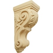 Ekena Millwork 5"W x 7"D x 14"H Large Traditional Acanthus Corbel, Alder