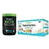 Orgain - Vegan Organic Nutrition Shake - Sweet Vanilla Bean (11oz, 12 Pack) + Keto Protein Powder - Vanilla (0.97 LB)