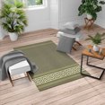 thumbnail image 1 of Abstract Turkish Area Rug, Simplistic Classic Greek Inspired Pattern in Monochrome Design, Soft Carpet for Living Room Decor with Distressed Look, 4' X 5.7', Slate Brown and Khaki, by Ambesonne, 1 of 4