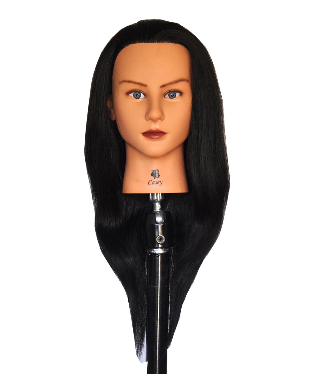 100% Human Hair 18 " Mannequin Head Hairdresser Training Head Manikin Cosmetology Doll Head