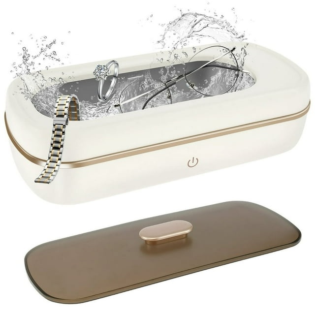 Ultrasonic Jewelry Cleaner 48KHZ 420ml Ultrasonic Cleaning Machine One Button Operate Portable Ultrasonic Cleaner 2 Modes Jewelry Cleaner Ultrasonic Machine Stainless Steel Tank for Jewel