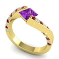 thumbnail image 2 of 1.25 T.C.W Princess Cut Amethyst & Red Ruby Gemstone Sparkle Wedding Ring for her Solid 14K Yellow Gold Size 5.5 by Diamond-Capitals, 2 of 8