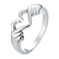 thumbnail image 2 of Matching Couple Rings Open Heart Hug Shape Silver Color 2X2CM Durable Adjustable Wedding Special Occasions 1Pcs, 2 of 2