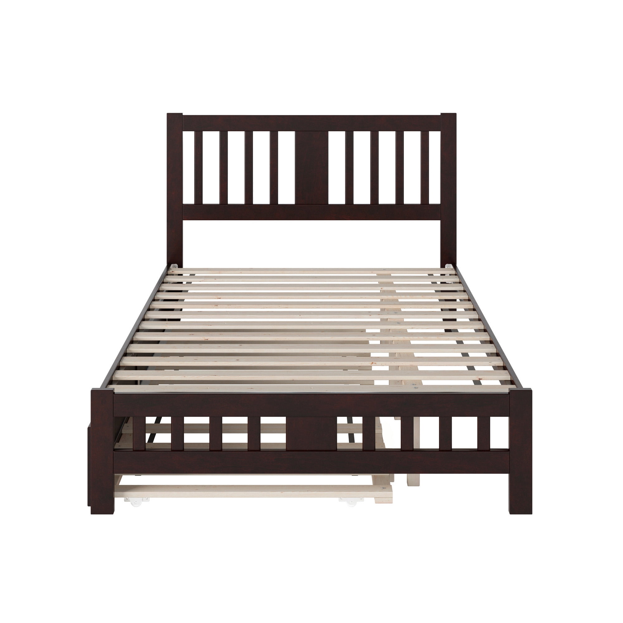 AFI Tahoe Full Wood Platform Bed with Headboard Footboard & Twin Trundle, Espresso
