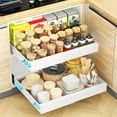 thumbnail image 2 of Godboat Pull Out Cabinet Organizer, Slide Out Drawers for Kitchen Cabinets, (12.4"-20.4" W) Expandable Drawer Organizer for Pots and Pans, Self-Adhesive Under Sink Organizer without Screws, White, 2 of 12
