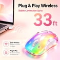 thumbnail image 6 of Wireless Mouse, Customizable Mouse Shell, Rechargeable with 9-Color Backlight, 1400 DPI, 2.4G USB, 5 Buttons, Long Battery Life, Wide Compatibility for PC, Laptop, Mac, PS5, and Tablet(Pink), 6 of 10