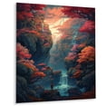 thumbnail image 2 of Designart "Waterfall of Nippon Leaves II" Tree Floral Metal Wall Art, 2 of 5