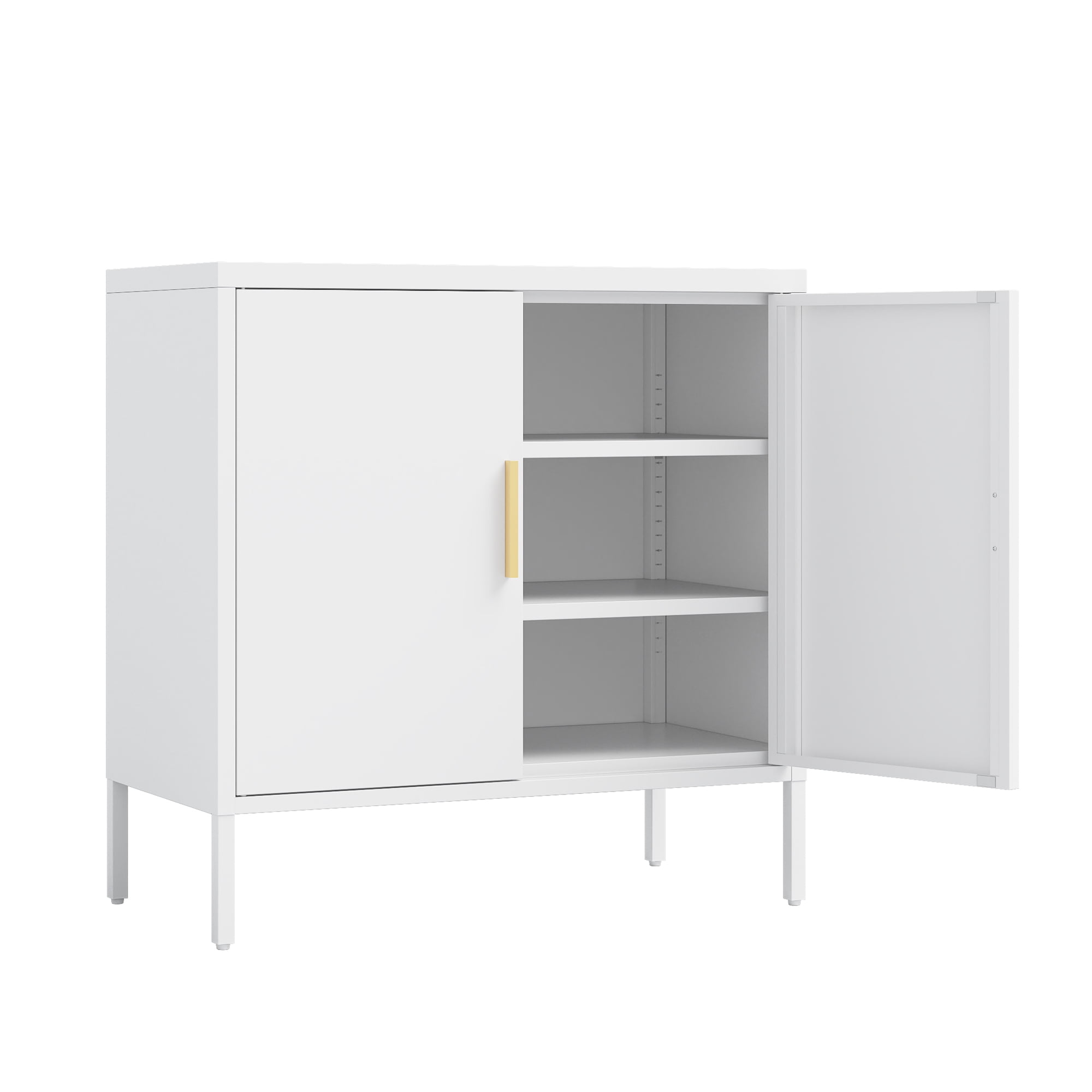 Metal Storage Cabinet with Doors and Adjustable Shelves, Steel Garage Storage Cabinet