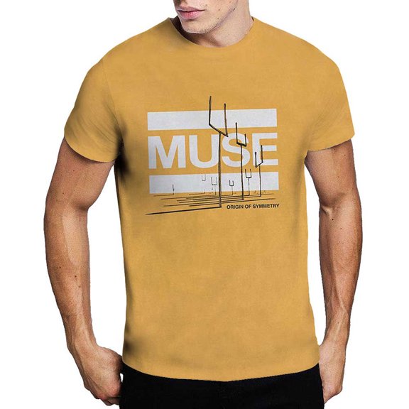 Men's Muse Origin of Symmetry (Dip-Dye) Vintage T-shirt X-Large Orange