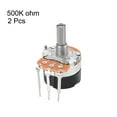 thumbnail image 2 of Uxcell WH138 500K Ohm Variable Resistors Single Rotary Carbon Film Potentiometer 2pack, 2 of 5