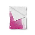thumbnail image 2 of Positive Energy Soft Flannel Fleece Throw Blanket, Monochrome Image with Cursive Lettering on Brushstroke Backdrop, Cozy Plush for Indoor and Outdoor Use, 50" x 60", Pink and White, by Ambesonne, 2 of 5