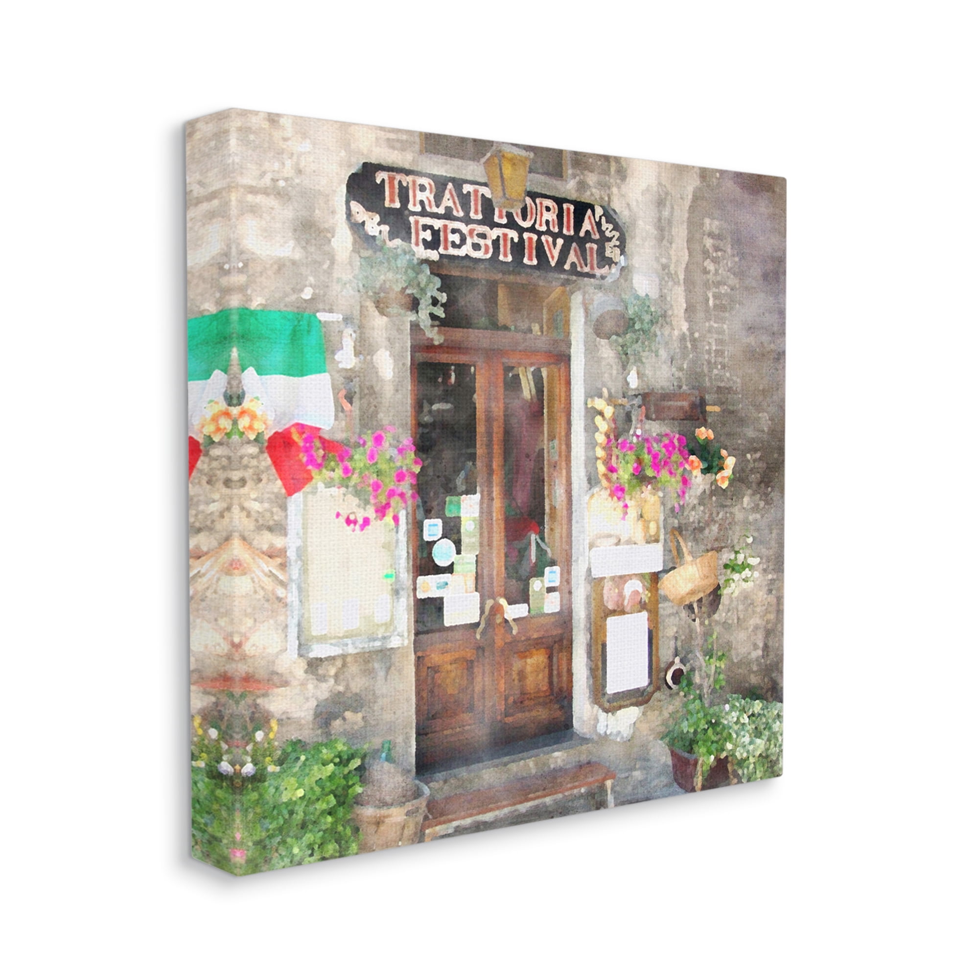 Stupell Industries Festive Italian Doorway Travel & Places Painting Gallery Wrapped Canvas Print Wall Art, 17 x 17