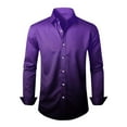 thumbnail image 4 of Leesechin Mens Stretch Satin Dress Shirts Gradient Color Long Sleeve Lapel Button Down Blouses Casual Fashion Prom Party Shirt, 4 of 8