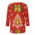 thumbnail image 4 of Craaazy Christmas Gifts For Women Crew Neck 3/4 Sleeve Xmas Shirts Funny Santa Christmas Tree Graphic Pullover Snowman Sweatshirts Womens Tops, 4 of 6
