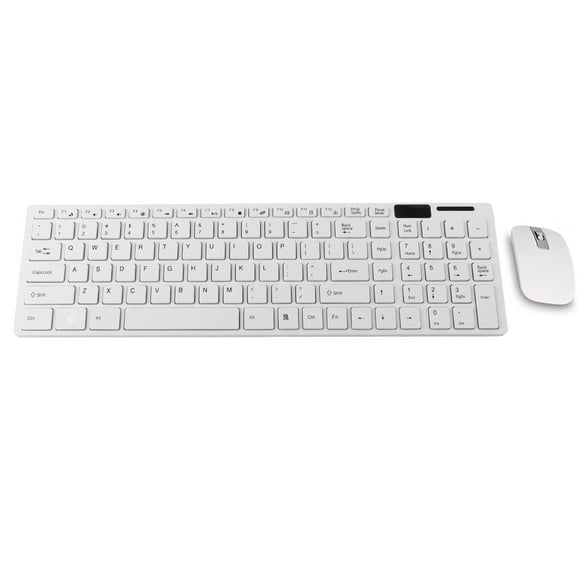 ZOUSSIQI 2.4G Optical Wireless Keyboard and Mouse Mice USB Receiver Combo Kit for MAC PC Computer White EL225#48071