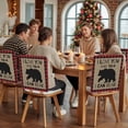thumbnail image 5 of Black Bear Chair Covers Set of 8 I Love You Red Black Plaid Winter Christmas Chair Back Covers Stretch Removable Washable Slipcovers Protector for Dining Room Kitchen Party Decor, 5 of 5