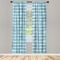 thumbnail image 4 of Ambesonne Abstract Window Curtains, Horizontal and Sketchy, Each 28" W x 95" L, Sea Blue Pale Slate Blue, 4 of 4
