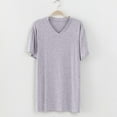 thumbnail image 4 of Fanxing Big And Tall T Shirts V Neck Gray Comfort Short Sleeve Tshirts Summer Basic Tees 5XL, 4 of 5