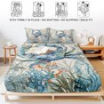 thumbnail image 5 of Twin XL Size Fitted Sheet Set - Coastal Crab 2 Piece Bedding Sets 16" Deep Pocket Fitted Sheet with 1 Pillowcases, Vintage Summer Beach Coral Ocean Brushed Microfiber Hotel Luxury Bed Sheets, 5 of 9