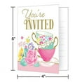 thumbnail image 2 of Floral Tea Party Invitations - 1 pack of 8 - Party Supplies, 2 of 2