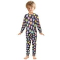thumbnail image 6 of FORMRS Long Sleeve Top and Pants Pajama Set for Niños 2-Piece Sleepwear, Sizes 18M-8Y, Colorful Candies, 6 of 6