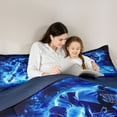 thumbnail image 5 of Homewish Ice Hockey Full Size Comforter Sets 3-Piece for Kids Teens Adults,Sport Gamer Bedding Comforter Set,Blue Black Lightweight Bedding Sets,Breathable Home Decor,Reversible, 5 of 8