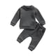 thumbnail image 1 of Conjunto de ropa de niño, niña, color sólido, sudadera de manga larga y pantalones de harem, chándal de 2 piezas (gris / 6-12 meses) Nituyy conjunto de ropa-GLKJ5384-FT56021C2, 1 of 6