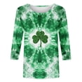 thumbnail image 2 of Mceream St Patricks Day Shirt Women 3/4 Sleeve T Shirts fashion Funny Green Shamrock Printed Graphic Saint Patrick's Tee Holiday Tops Ladies St Patricks Day Tshirts Green M, 2 of 5