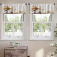 thumbnail image 2 of LALILO Kitchen Curtain Valance Rustic Autumn White Wood Rod Pocket Window Curtain 52"x 18" Set of 2, 2 of 5
