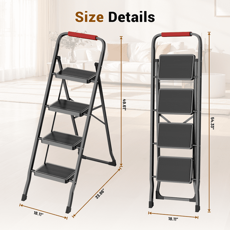 Lafati 4-Step Folding Ladder, 330 Lb Capacity photo 4