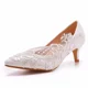 thumbnail image 3 of zapatos de tacón alto a la moda para boda, zapatos blancos para novia, zapatos de tacón con correa en el tobillo para mujer, zapatos de fiesta de encaje con diamantes de imitación para baile para muje, 3 of 5