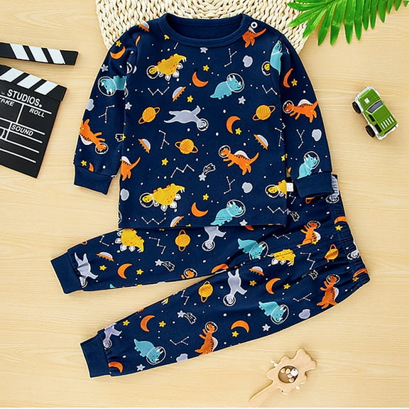 JIAYUE Fall Winter Outfit For Boys Girls Cartoon Long Sleeve Collared Pull-On Tops and Pants For Youth Activities Comfy Set